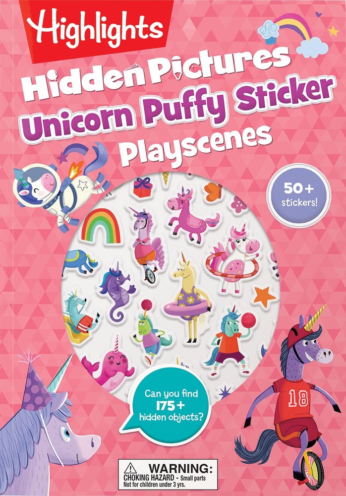 Unicorn Hidden Pictures Puffy Sticker Playscenes: Pink
