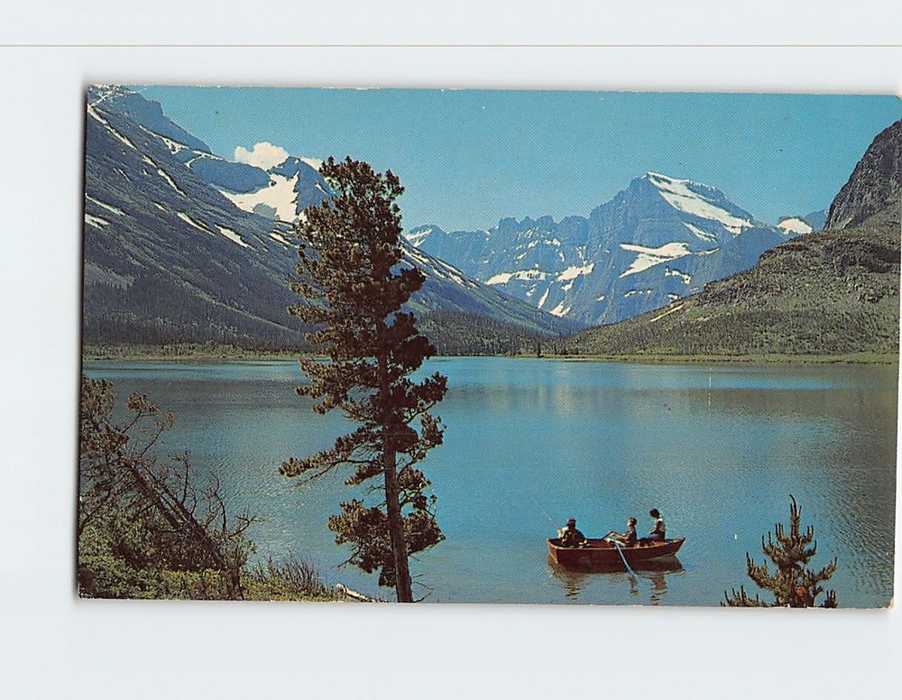Postcard Swiftcurrent Lake Glacier National Park Montana USA