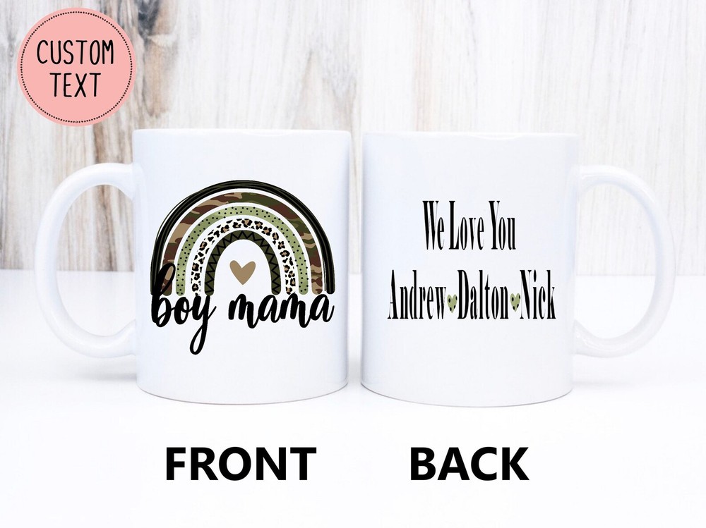 Personalized Boy Mama Rainbow Coffee Mug Boy Mom Mug Mom Of Boys Its A Boy Gift