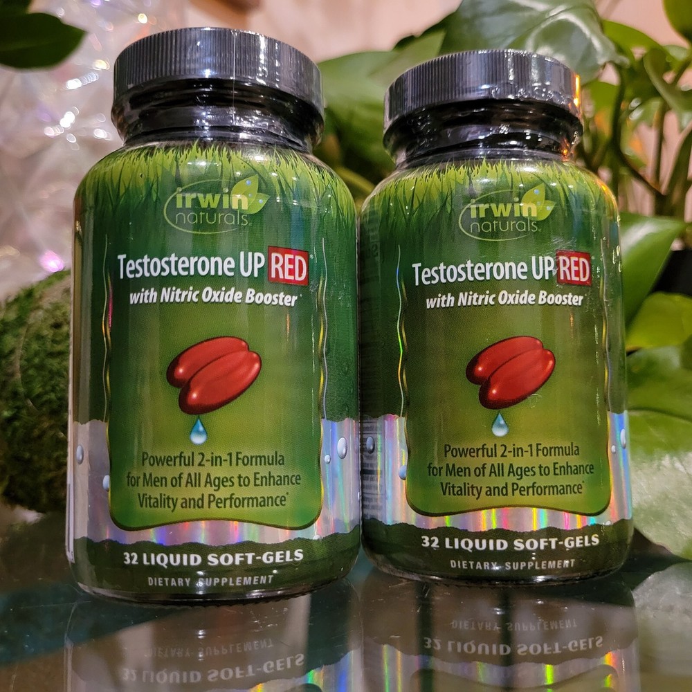 2x Irwin Naturals Testosterone UP RED® Nitric Oxide Booster Libido Size Stamina