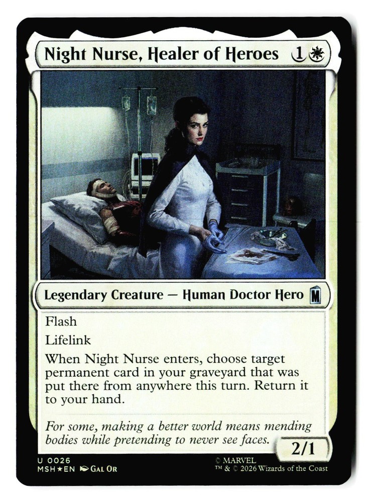 Night Nurse, Healer of Heroes 26 Marvel Super Heroes Magic: The Gathering Foil