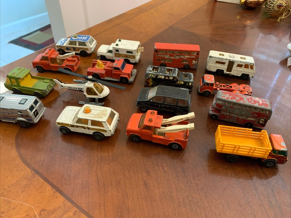 Lot Of 16 Lesney Matchbox Cars, Used Played With Condition