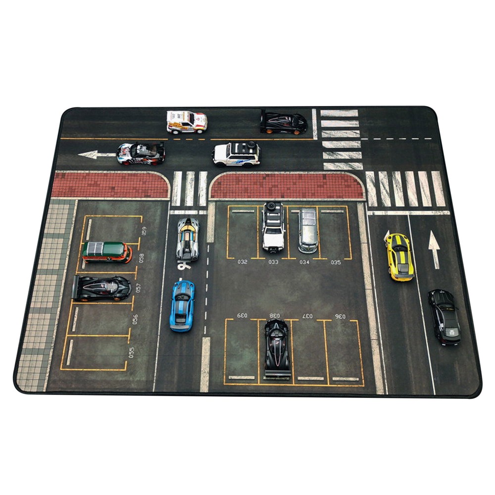 1/64 Rubber Parking Lot Mouse Pad Mat Model Car Vehicle Scene Display Garage Toy