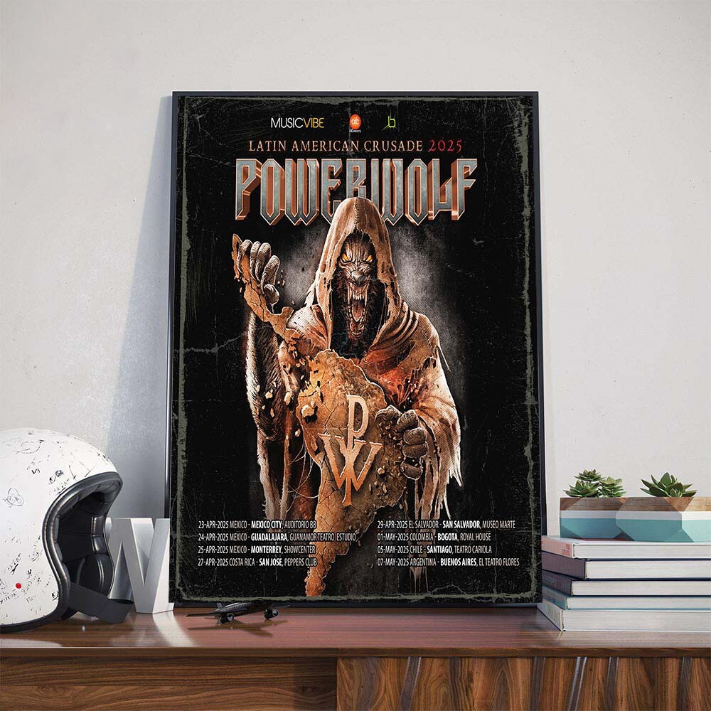 Powerwolf 2025 Latin American Tour April May Wall Art Poster