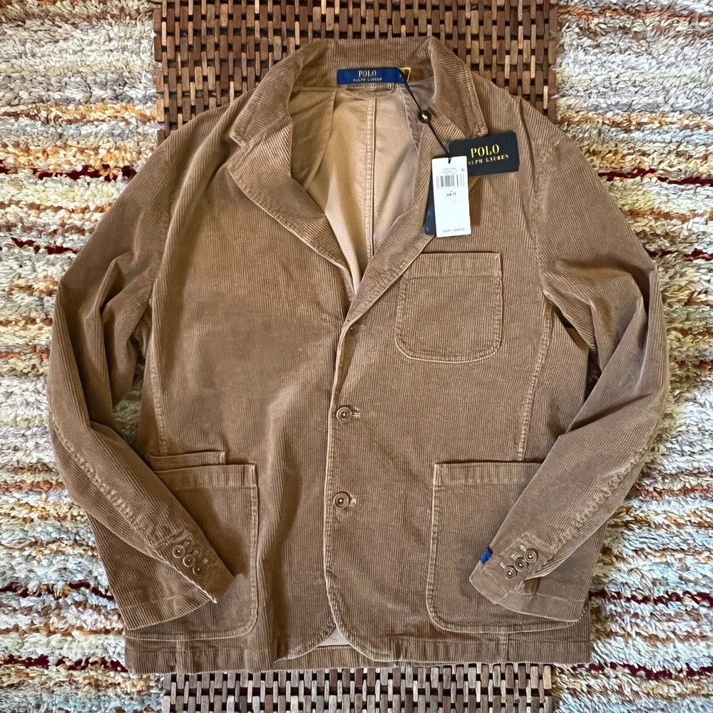 Polo Ralph Lauren NWT New Brown Cord Chore Jacket Blazer Coat Khaki 44R XL