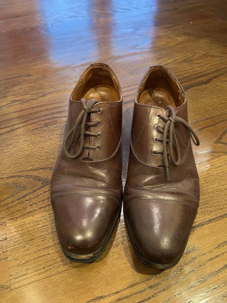 Wolf & Shepherd Brown Leather Cap Toe Oxford Dress Shoes Men’s Pre-Owned 9.5