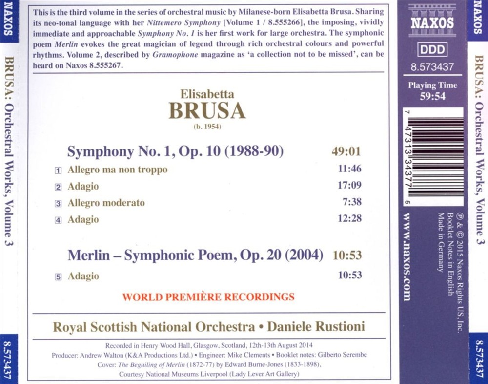 Daniele Rustioni Elisabetta Brusa: Orchestral Works, Vol. 3 New Cd