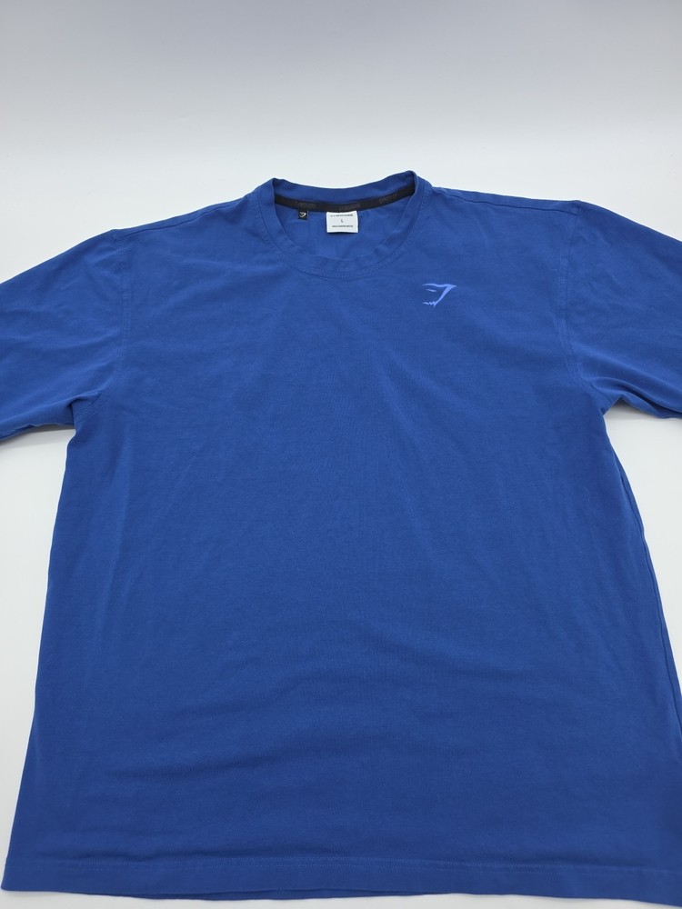 Gymshark T-Shirt Men Large Blue Graphic Cotton Blend Tee.#41370