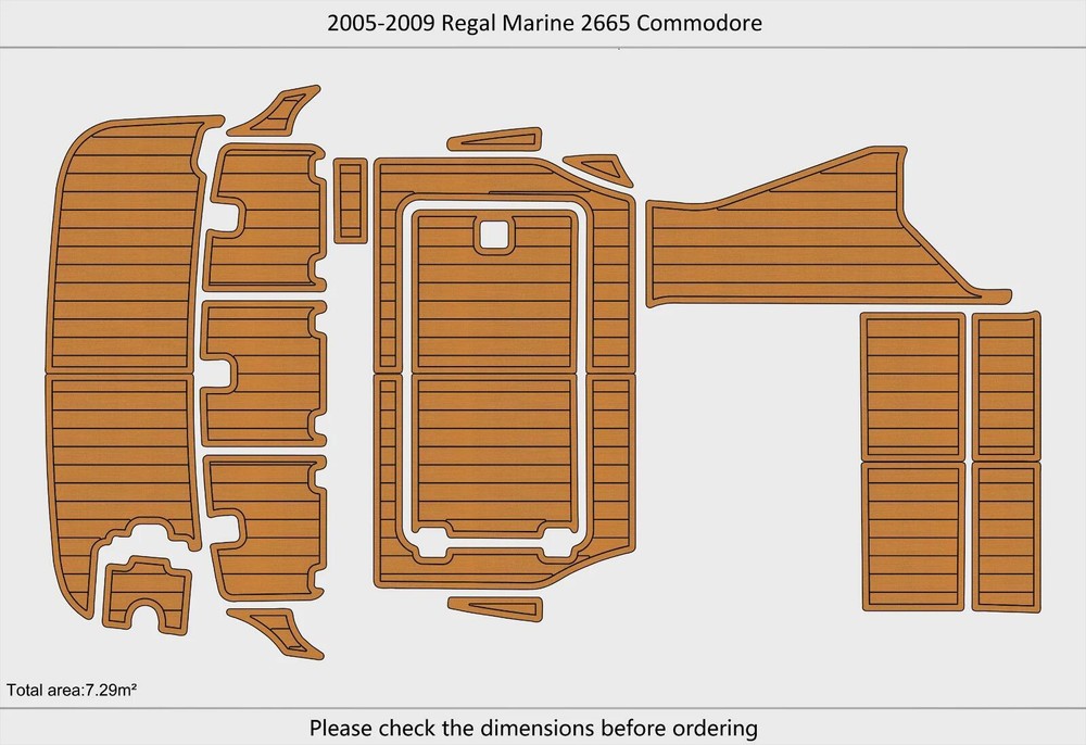 2007 Regal 2665 Commodore Cockpit Swim Platform EVA Pads Foam Teak Deck flooring