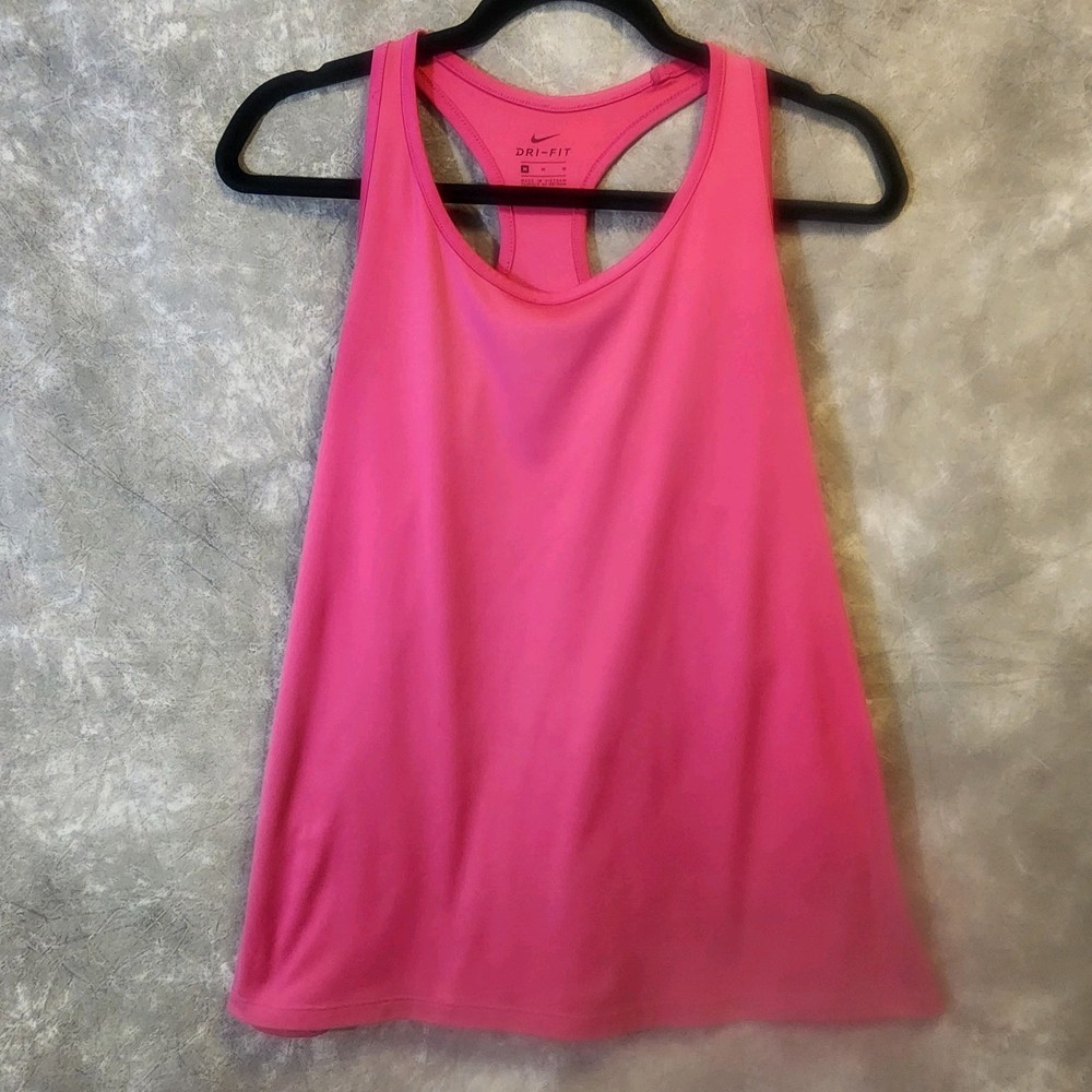 Nike Women's Dri-Fit Pink Sleeveless Racerback Tank Top Activewear Size Medium