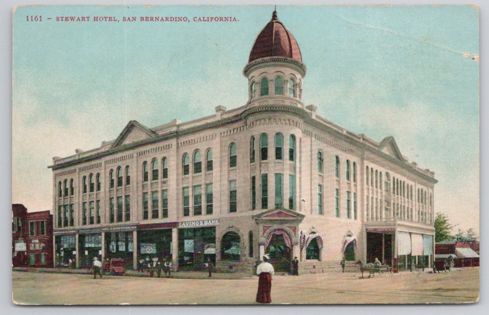 Stewart Hotel San Bernardino CA Postcard Edward H Mitchell Divided Back c.1910