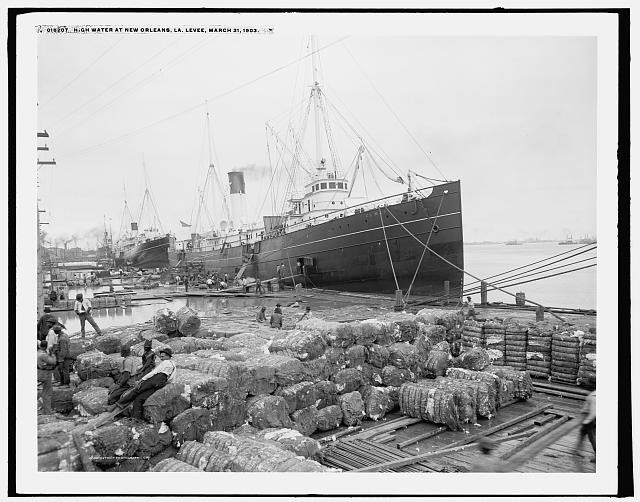 High water,levee,ships,New Orleans,Louisiana,LA,Detroit Publishing Co.,c1903 2