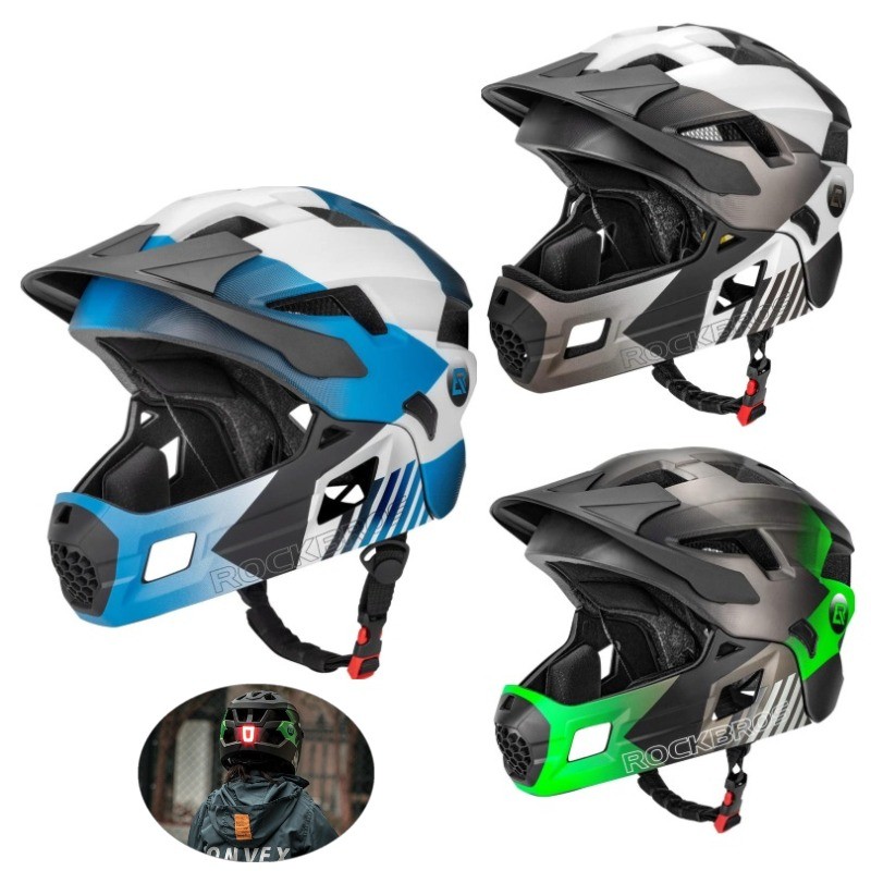 ROCKBROS Kid Full Face Helmet,Girl Boy BMX Detachable Mountain Dirty Bike Helmet