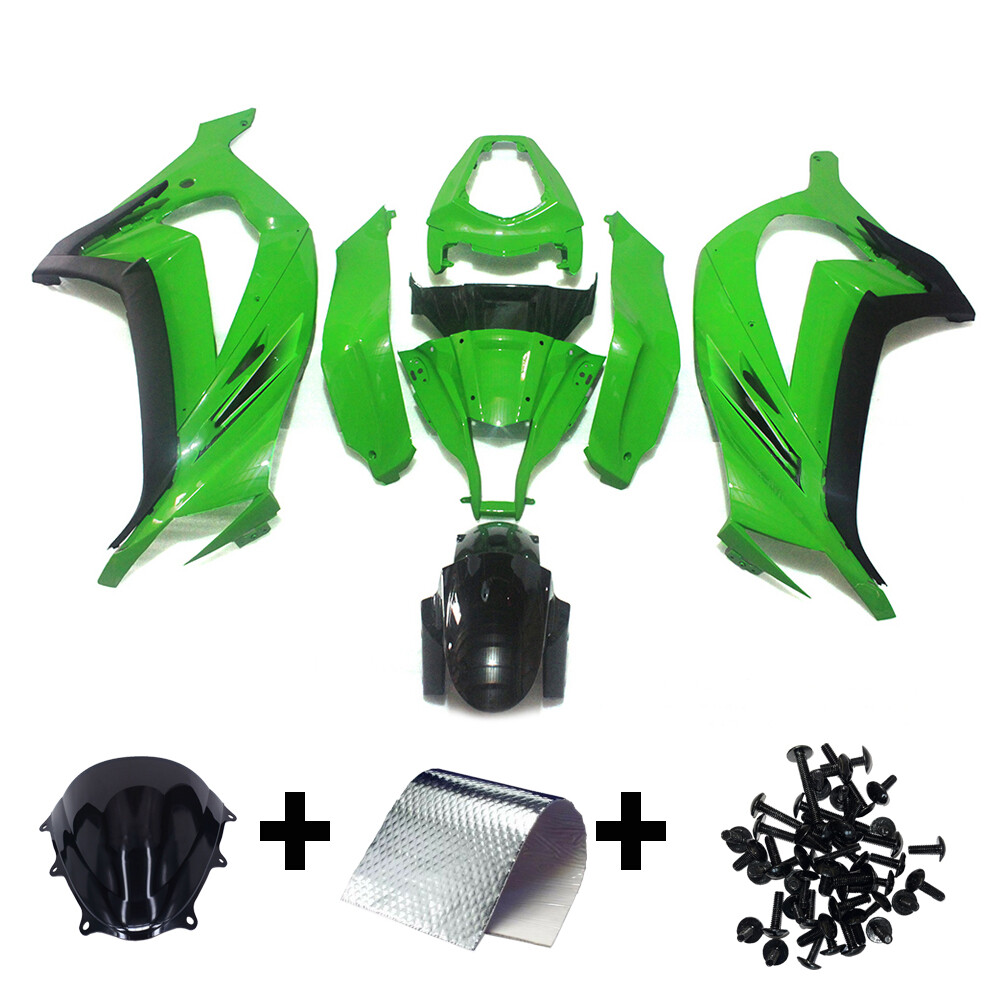 Green Black Fairing Kit for 2011-2015 Kawasaki Ninja ZX10R Injection Bodywork