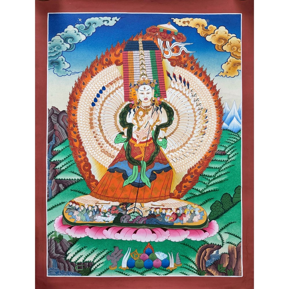 Dhukar, Ushinisha Sitatapatra Thangka Painting-白傘蓋佛頂