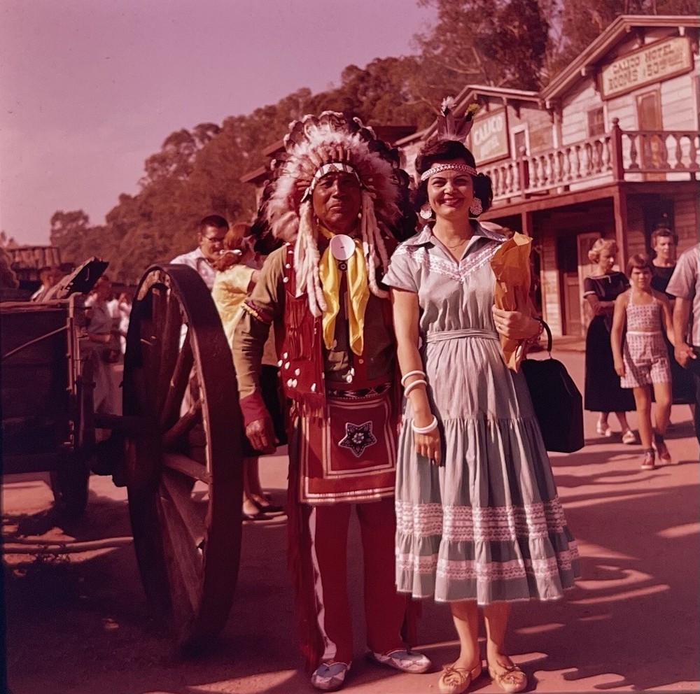 Knotts Berry Farm Calico Hotel Indian California CA 120mm Vintage Film Slide 50s