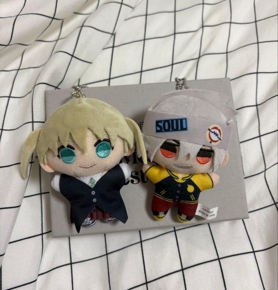 SOUL EATER 20th Anniversary Exhibition Maka & Soul Mini Plush Mascot Set Japan