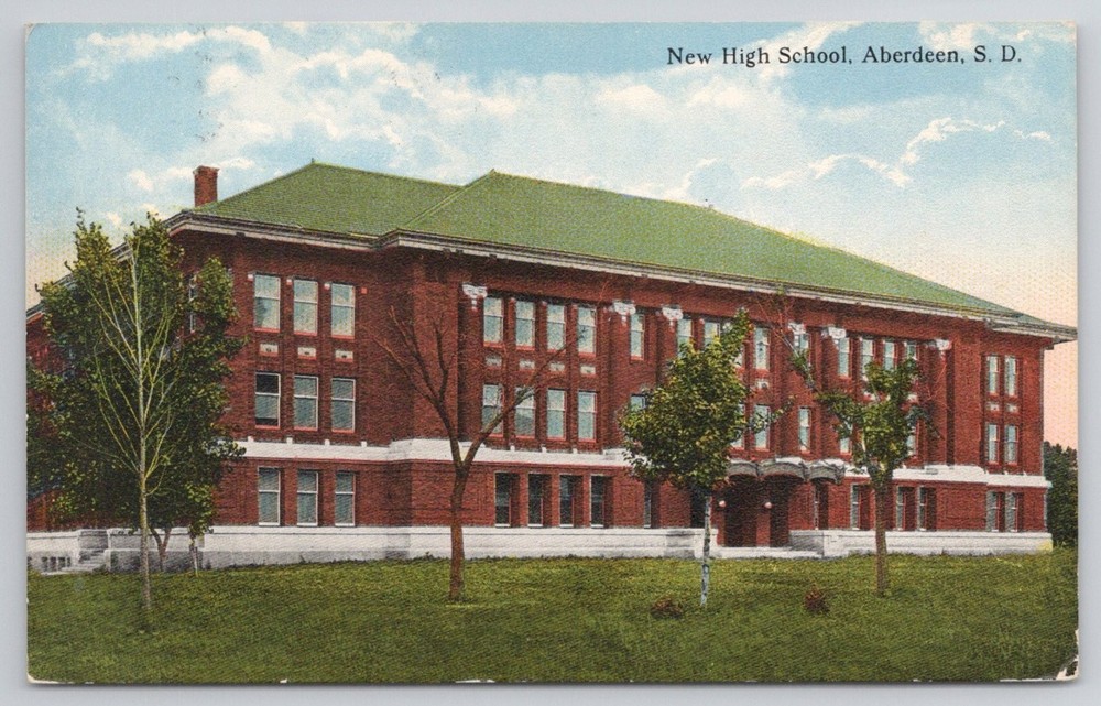Aberdeen SD New High School Postcard 1910s Bloom Bros. South Dakota