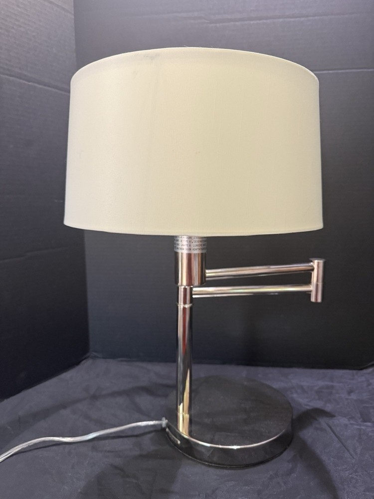 Ralph Lauren Chrome Swing Arm Table Lamp Vintage Mid Century MCM Style Hinge