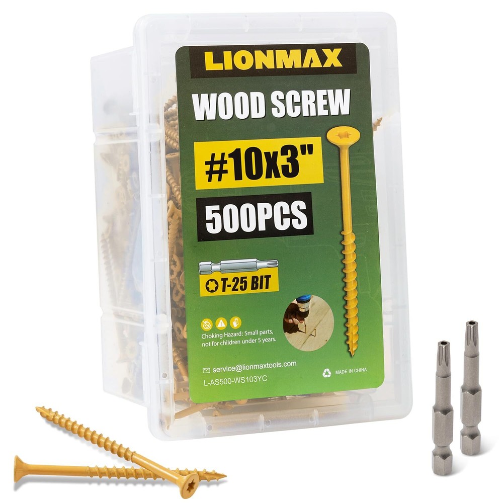 3 Inch #10 T25 Torx Deck Screws 500 Pcs Rust Resistant Tan Coated