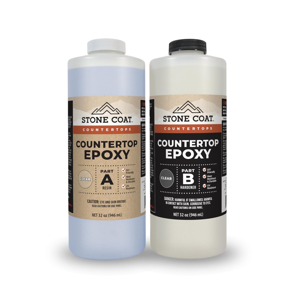 Clear UV-Resistant Food-Safe Epoxy Resin Kit – 1/2 Gallon Stone Coat Finish