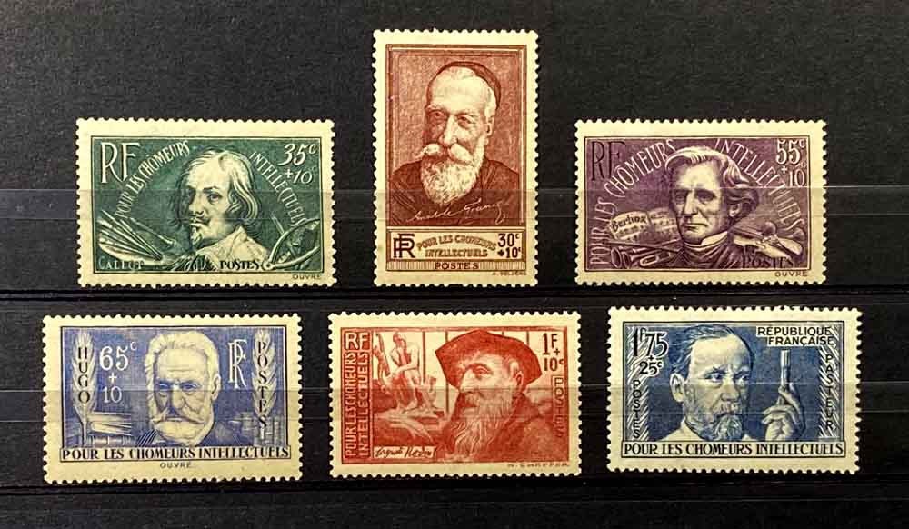 France: 1938 Classic Stamps Unused Semi Post Set Scott #B54-9 Cv $38 Sound