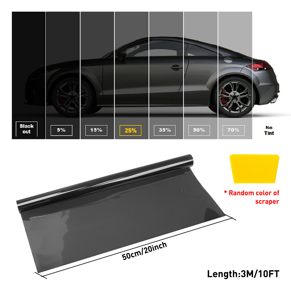 Silver Window Film Any Tint Shade PreCut All Sides Rears 25% VLT Glass 10FT Part