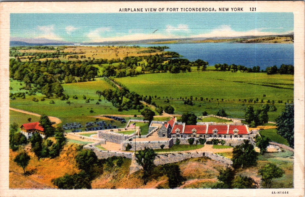 Vintage Postcard Fort Ticonderoga New York Aerial View