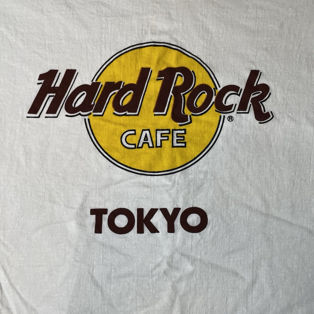 Vintage Hard Rock Cafe Tokyo Japan T-shirt Medium Single Stitch White 80s 90s