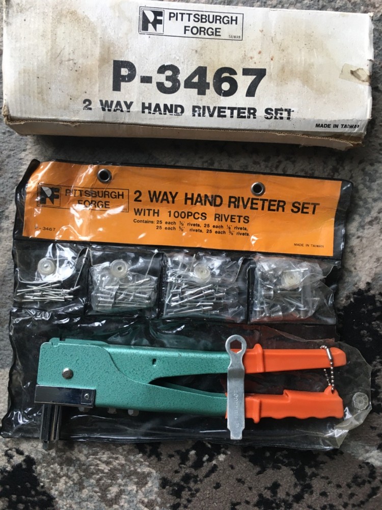 vintage pittsburgh forge 2 way hand riveter set