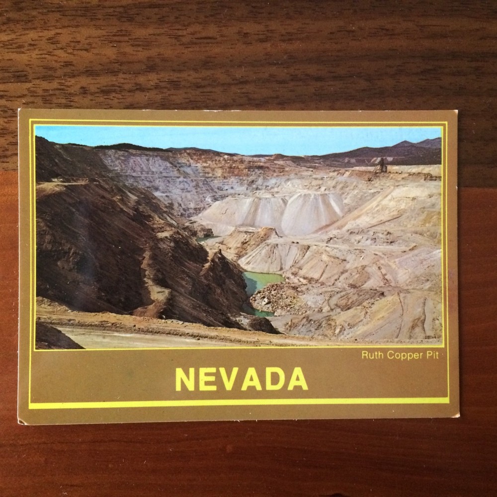 Vintage Postcard - Ely, Nevada - Ruth Copper Pit