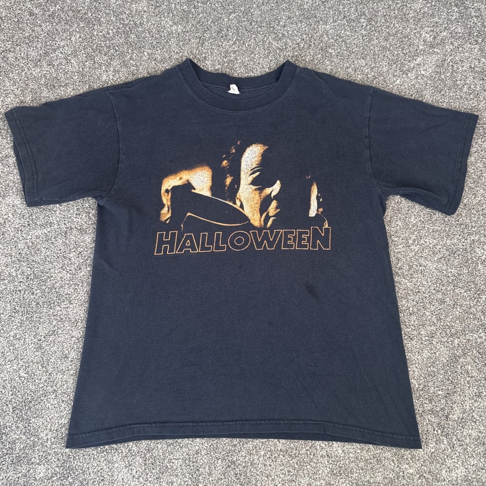 Vintage Faded Halloween Michael Myers Horror Movie Promo T-Shirt Size M Anvi Y2K