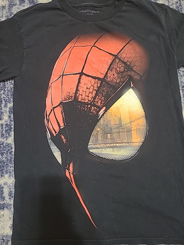 RARE The Amazing Spider Man 2 Big Face Movie Promo Black T Shirt SMALL 34/36