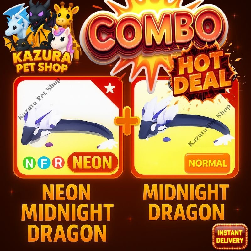 🌟Neeon Midnight Dragon+Midnight Dragon Pet Combo–Adopt M3e Pet| Fast Delivery