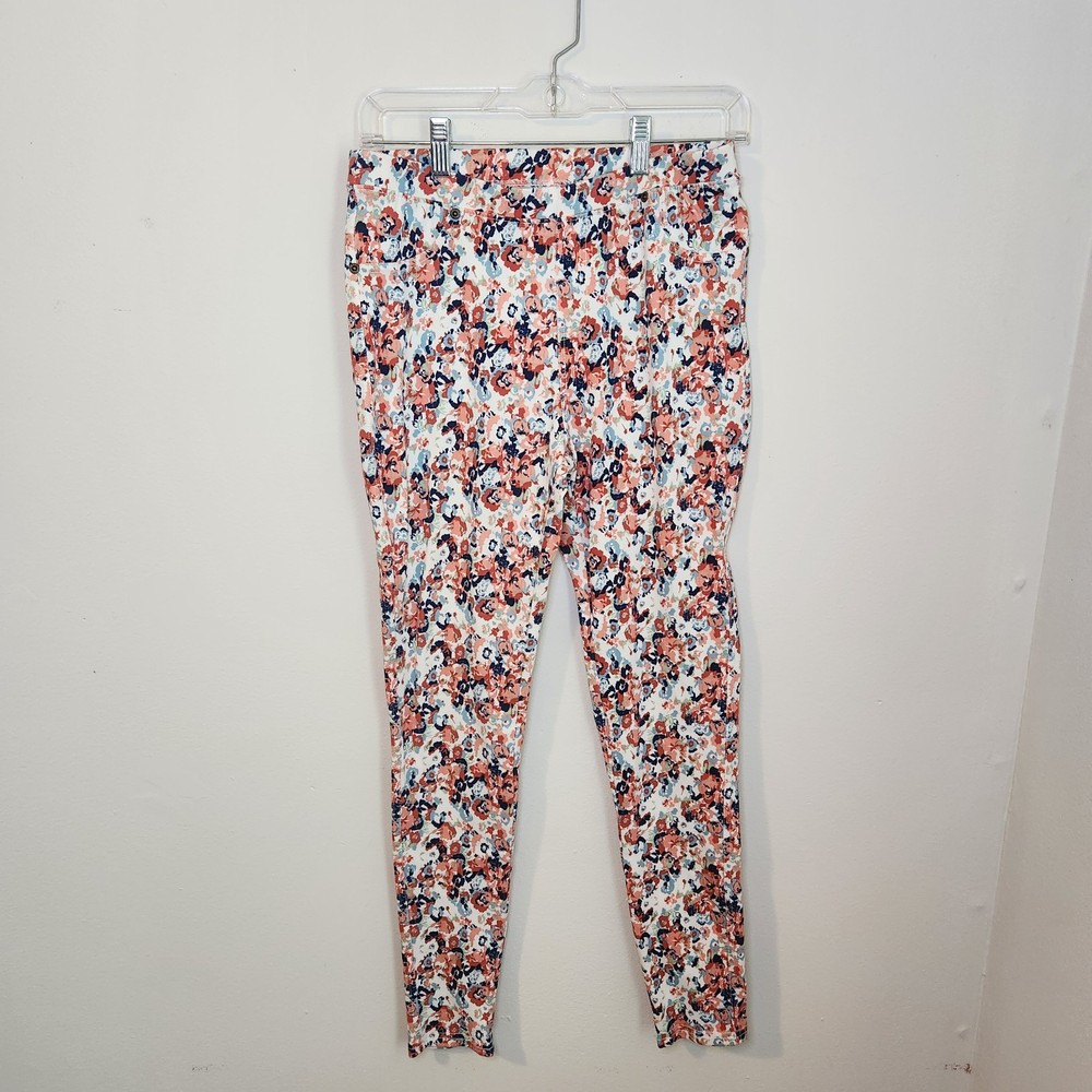 Lildy Floral Leggings S/M Multicolor Cotton Stretch Skinny Pants