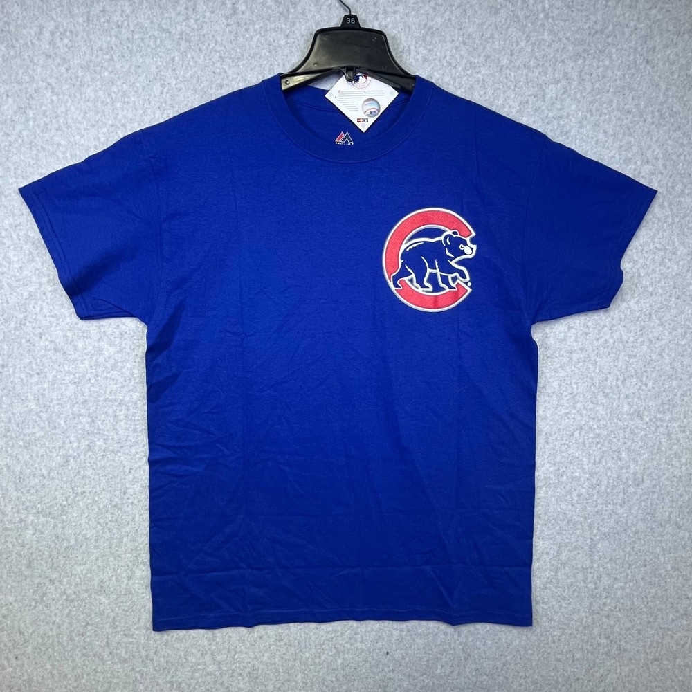 Kris Bryant Chicago Cubs Men’s L Blue #17 MLB Majestic Crew Neck NWT