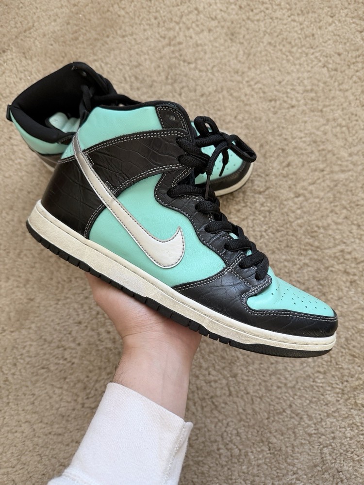 Nike SB Dunk High Tiffany Diamond Supply Aqua Black 653599-400 2014
