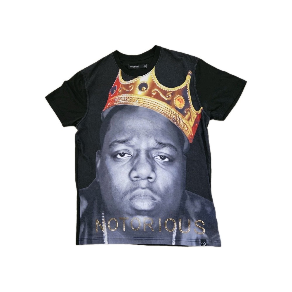 Hudson Outerwear Notorious Studded Graphic Black Gold Men's T-Shirt L Polyester