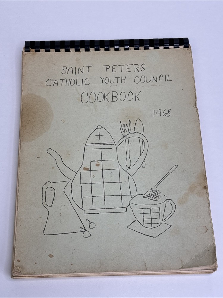 Saint Peters Catholic Youth Council Cookbook 1968 Worcester Massachusetts DAMAGE