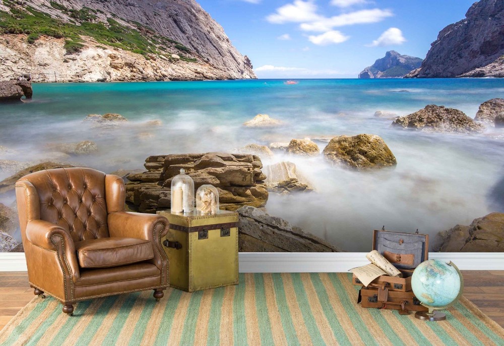 3D Sea Rocks Landscape Wall Murals Wallpaper Murals Wall Sticker