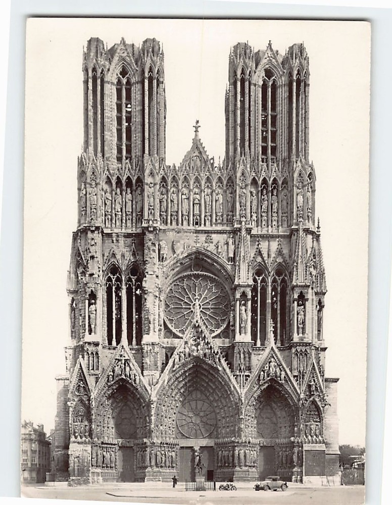 Postcard Reims Cathedral France