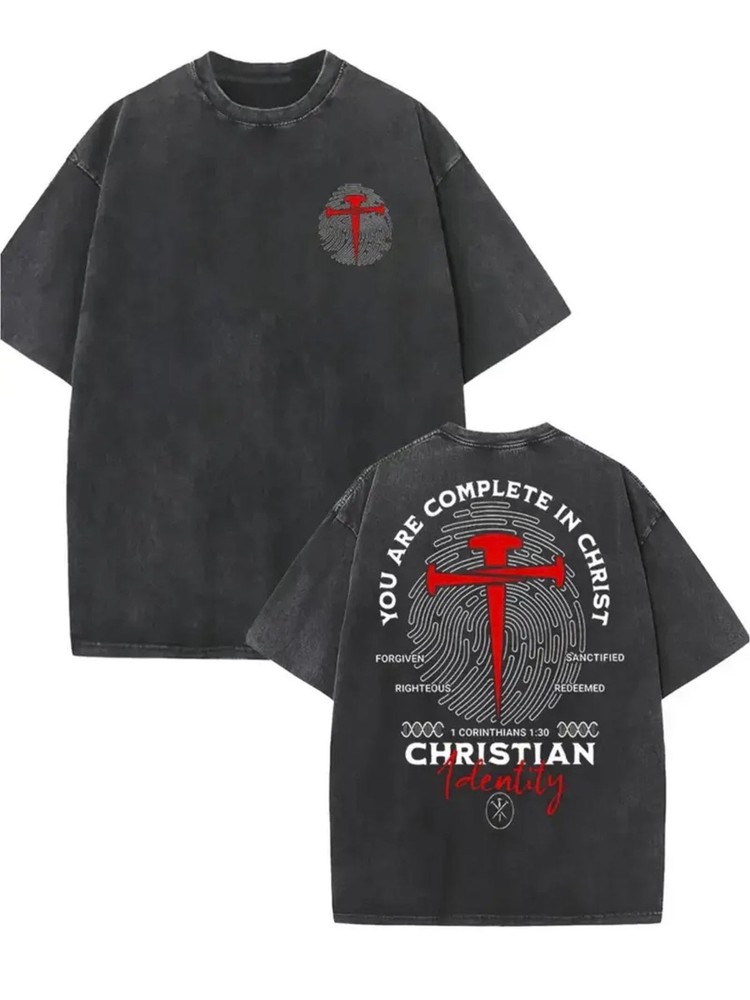 Dual-Sided Washable Christian Graphic Tee in High-Quality Wax Print Cotton Retro Design