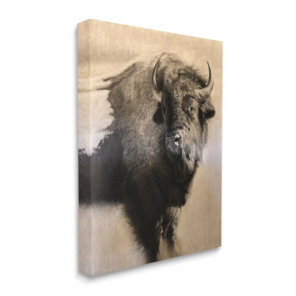 Stupell Young Bull Vintage Portrait Realistic Rustic Drawing