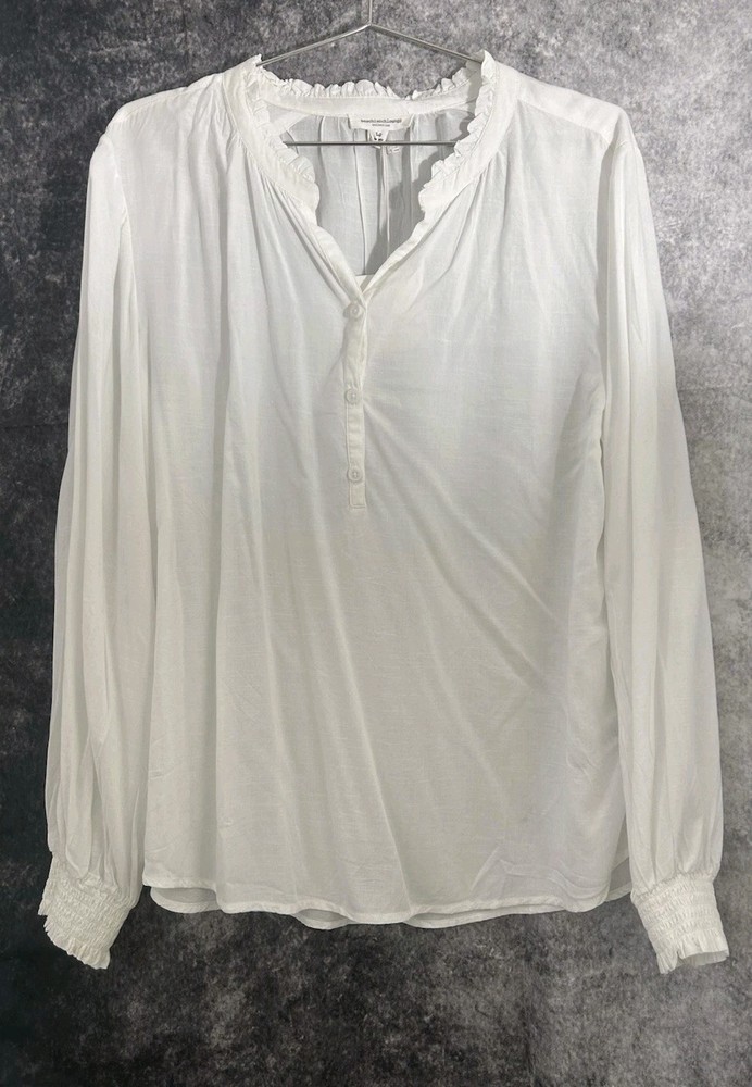 Beach Lunch Lounge Top Size Large White Linen