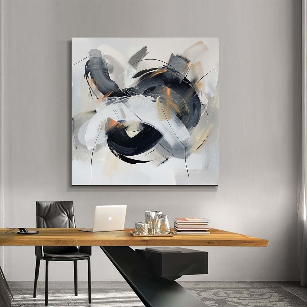 Gray Modern Wall Art Paintings HandPainted Abstract Oil Painting On Canvas31in