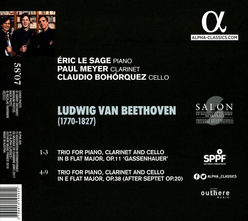 Éric Le Sage/Paul Meyer/Claudio Bohórquez Beethoven: Trios For Piano, Clarinet &