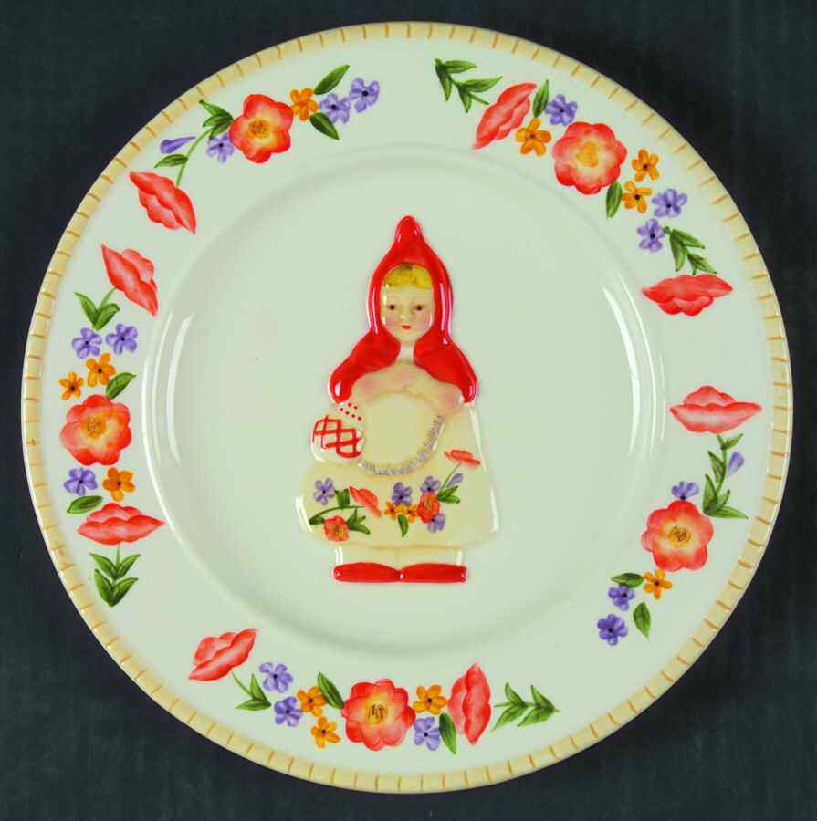 Little Red Riding Hood Salad Dessert Plate Block Design 1874107