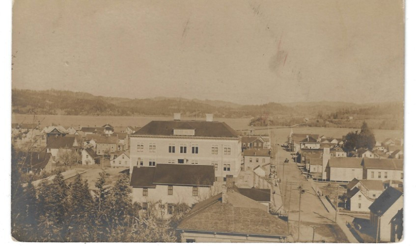 RPPC Marshfield Oregon Coos Bay Birds Eye View 1907-09 Photo Postcard North Bend