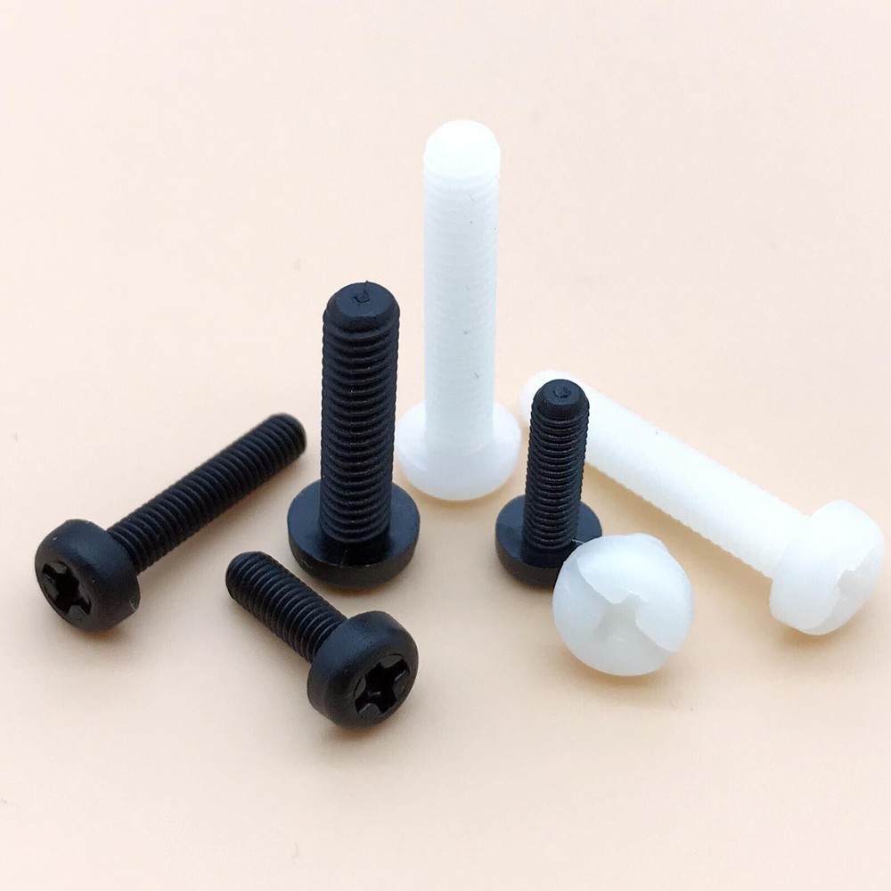Nylon Plastic M2 M2.5 M3 M4 Phillips Pan Head Bolt Cross Round Screw Hex Nut