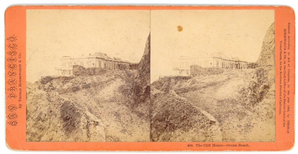SAN FRANCISCO SV - Cliff House at Ocean Beach - Houseworth c1869